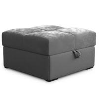 POUF MIZA Hellgrau 65x65 cm - Hellgrau, Textil (65/38/65cm) - MASSENO