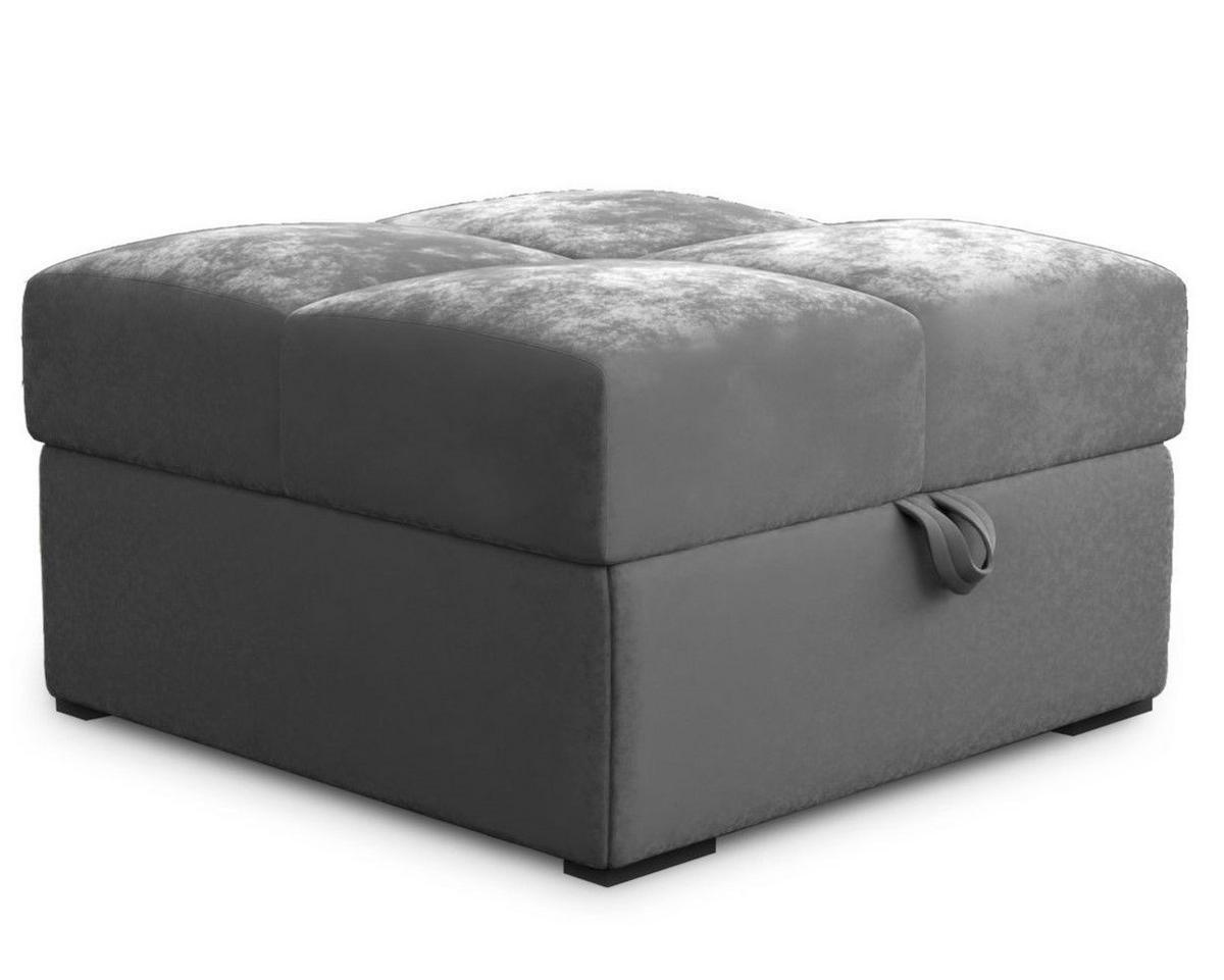 POUF MIZA Hellgrau 65x65 cm - Hellgrau, Textil (65/38/65cm) - MASSENO
