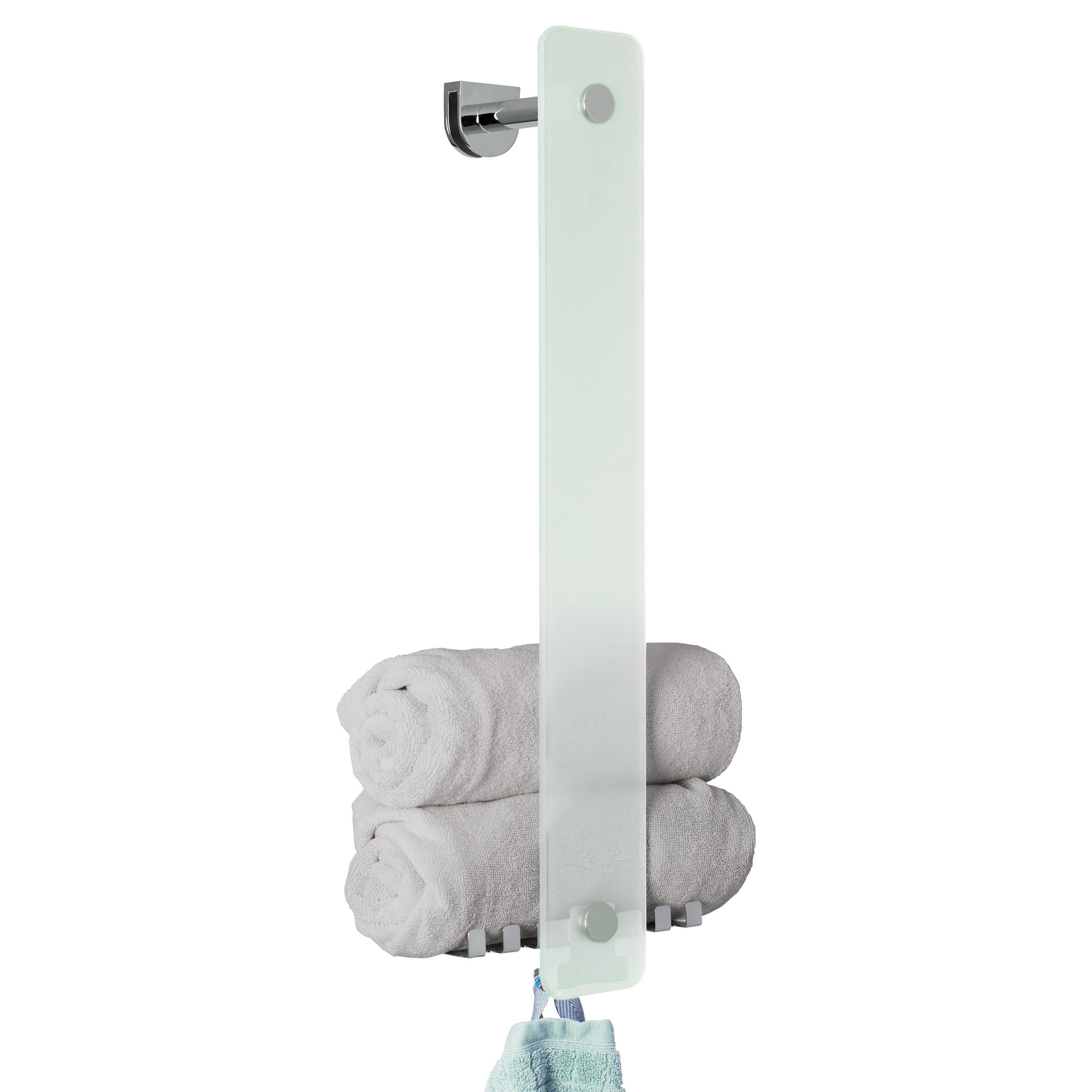 GLASHANDTUCHHALTER LUCENTE 2in1, aus Glas und Edelstahl - Chromfarben, Glas (18/60/10cm) - bremermann