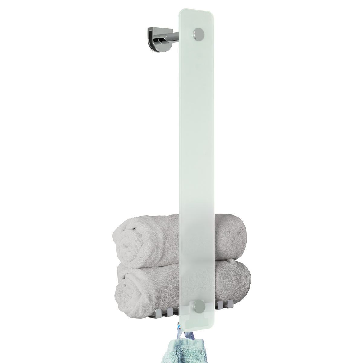 GLASHANDTUCHHALTER LUCENTE 2in1, aus Glas und Edelstahl - Chromfarben, Glas (18/60/10cm) - bremermann