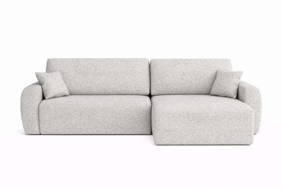 ECKSOFA Mit Schlaffunktion Ariel L, Chenille, Stoff Artico, Nata, Rechts - Beige, Holz (250/142cm) - Kaiser Möbel