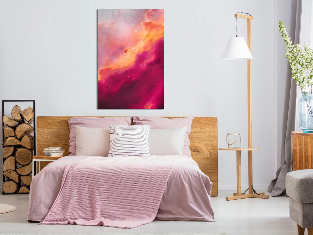 KUNSTDRUCK Rosa 40/60 cm - Pink/Orange, Textil (40/60cm) - KUNSTLOFT