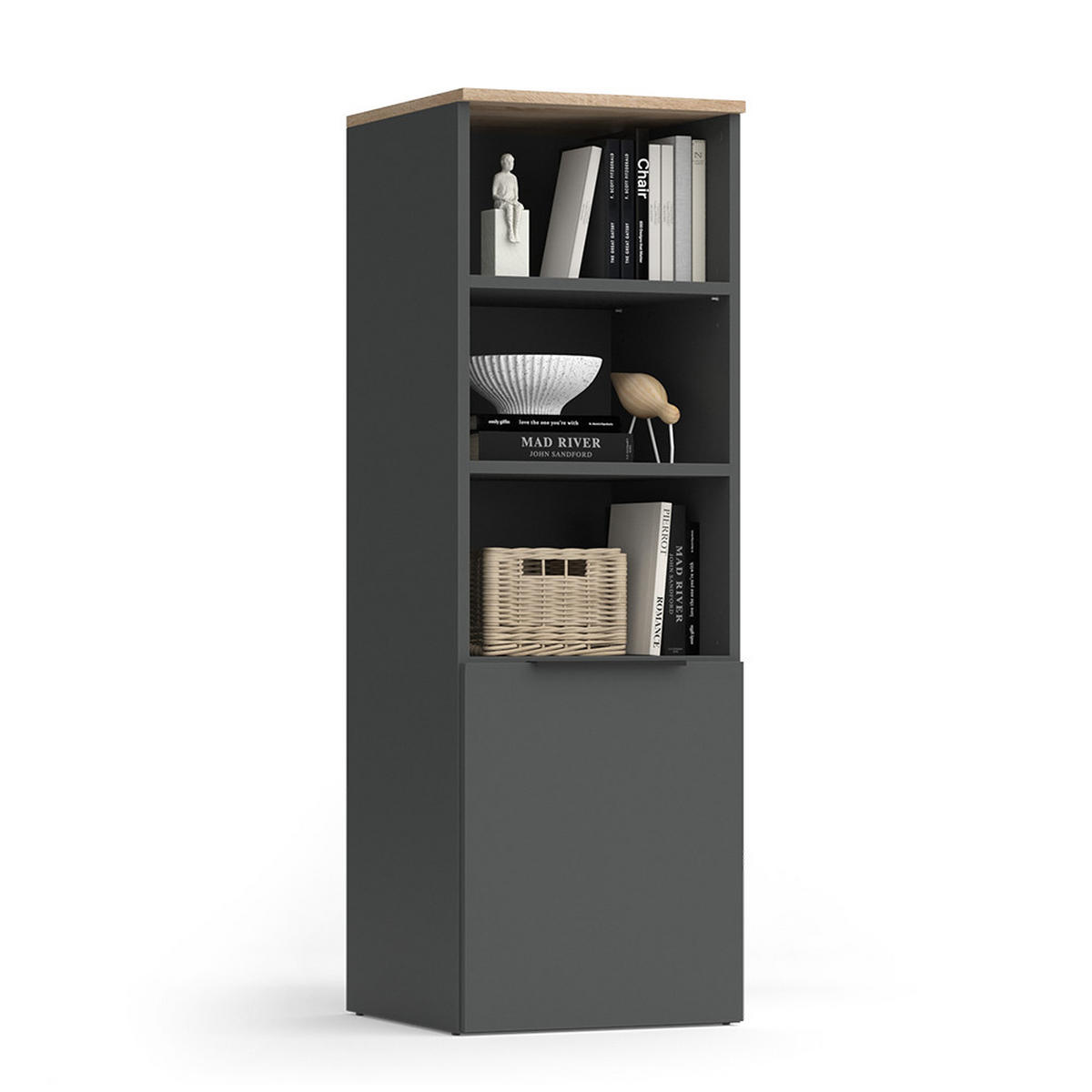 UNIVERZÁLNÍ SKŘÍŇ Wido Anthracite/Sonoma - antracitová, kompozitní dřevo (40.2/120/40cm) - Vicco