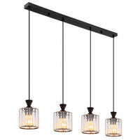 HÄNGELEUCHTE Kristall Klar Schwarz - Schwarz, Metall (86/13/120cm) - Globo Lighting