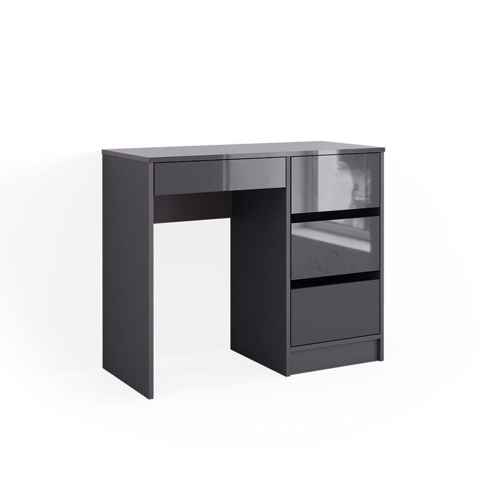 SCHREIBTISCH Sherry Anthrazit 90 cm mit 4 Schubladen - Anthrazit, Holzwerkstoff (40/90/75cm) - Vicco