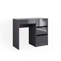 SCHREIBTISCH Sherry Anthrazit 90 cm mit 4 Schubladen - Anthrazit, Holzwerkstoff (40/90/75cm) - Vicco