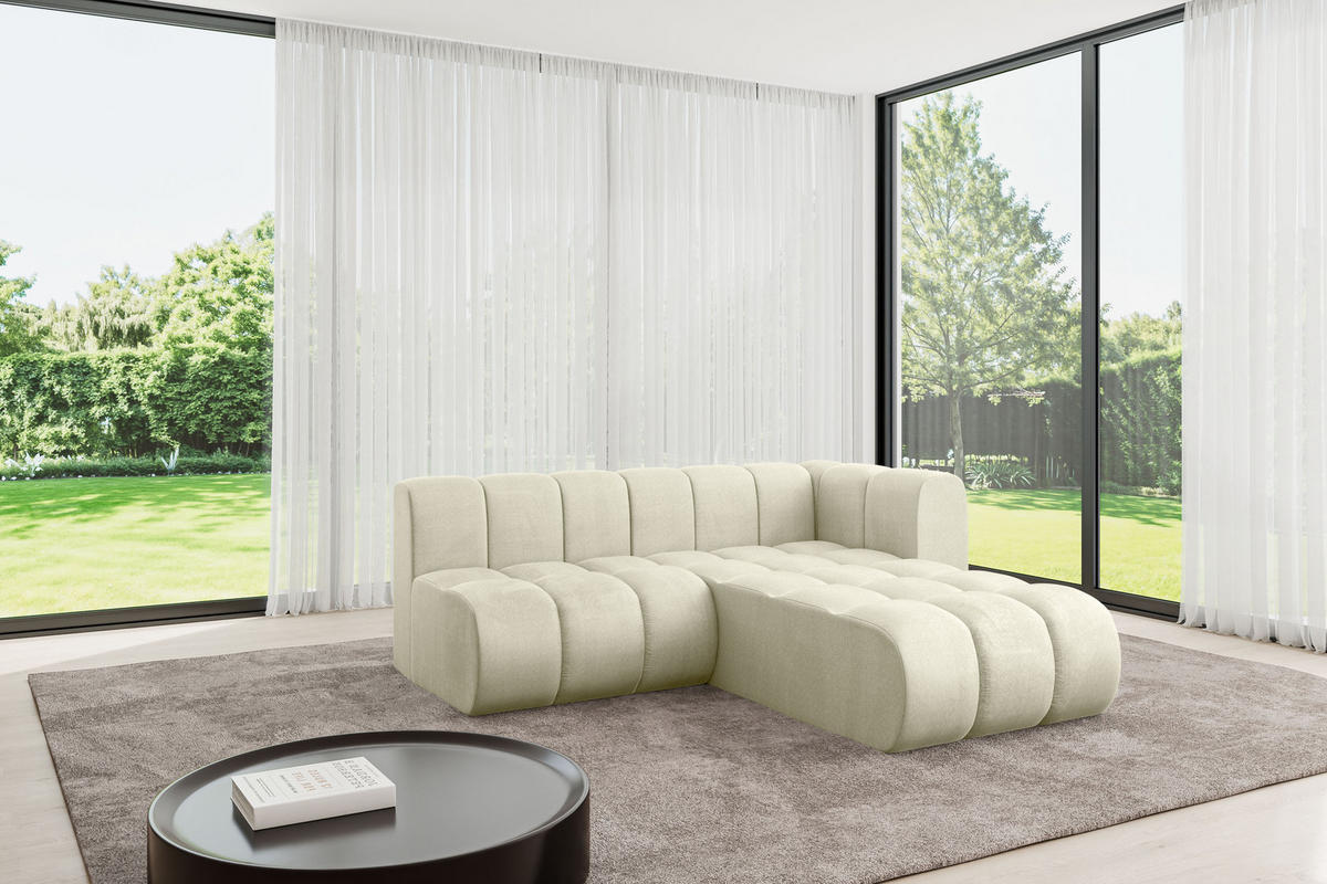 ECKSOFA modulares Sofa Darnel-L1 - 205x177x70 cm Beige - Beige, Holzwerkstoff/Textil (205/177cm) - ALTDECOR