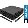 BODENSCHUTZMATTE 63x63x2 cm, Schwarz, 8er Set - Schwarz, Kunststoff (63/63/2cm) - eyepower