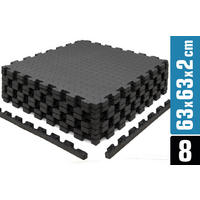 BODENSCHUTZMATTE 63x63x2 cm, Schwarz, 8er Set - Schwarz, Kunststoff (63/63/2cm) - eyepower