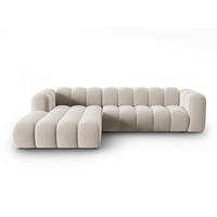 ECKSOFA modular links Lupine aus Samt beige 4 Sitzplätze - Beige, Textil (177/290cm) - Micadoni