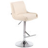 BARHOCKER Cludo, Gestell Metall in Chromoptik, Kunstleder Creme - Chromfarben/Creme, Kunststoff/Textil (43/100/50cm) - TPFLiving