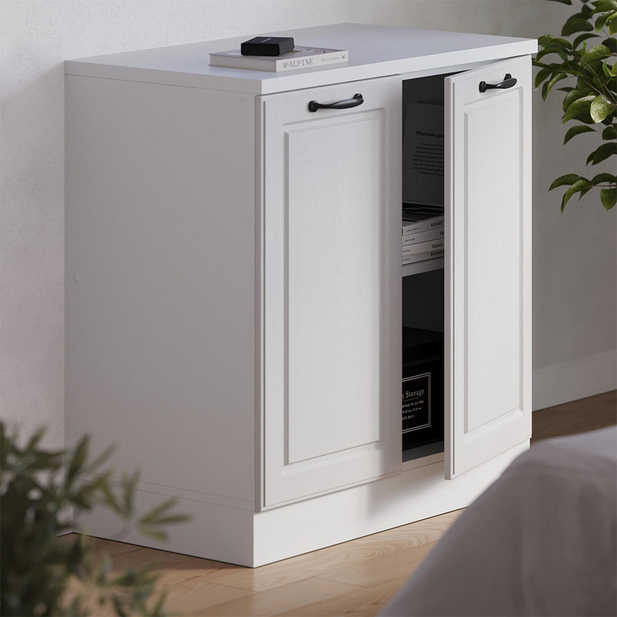ORMAR ZA POTKROVLJE Rion Bijela Seoska 80 x 81.6 cm bez kosine s 2 vrata - bijela, drvni materijal (80/83.8/46cm) - Vicco