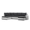 U-SOFA MIT SCHLAFFUNKTION FORESTA, Schwarz + Grau - Schwarz/Grau, Textil (300/89/200cm)