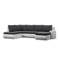 U-SOFA MIT SCHLAFFUNKTION FORESTA, Schwarz + Grau - Schwarz/Grau, Textil (300/89/200cm)