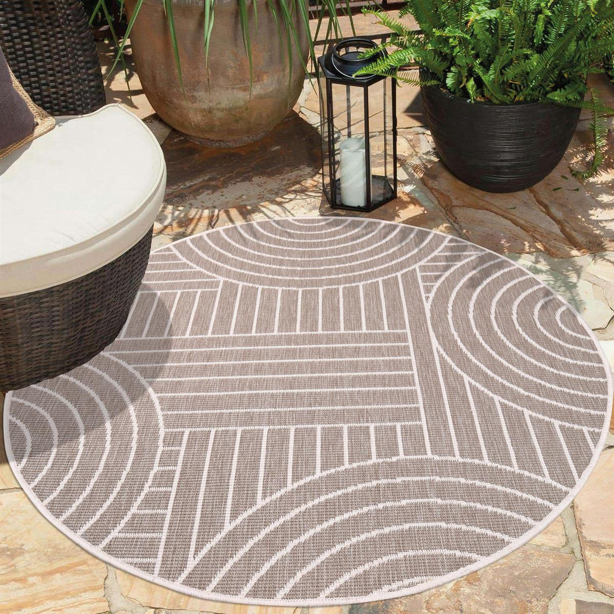 OUTDOOR-TEPPICH DuoRug 5842 Creme 160x160 cm - Beige, Textil (160/160cm) - carpet city