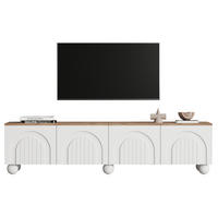 TV-ELEMENT mit 4 Türen 180 x 40 x 45 cm Weiß Holzoptik - Weiß, Holzwerkstoff (40/45/180cm) - Beauniv