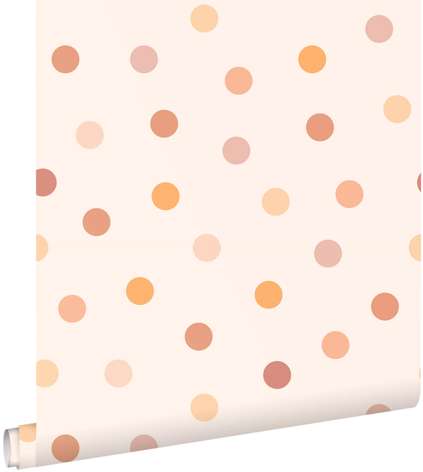 TAPETE Punktmuster 50 x 900 cm - Orange, Papier (50/0.1cm) - ESTAhome