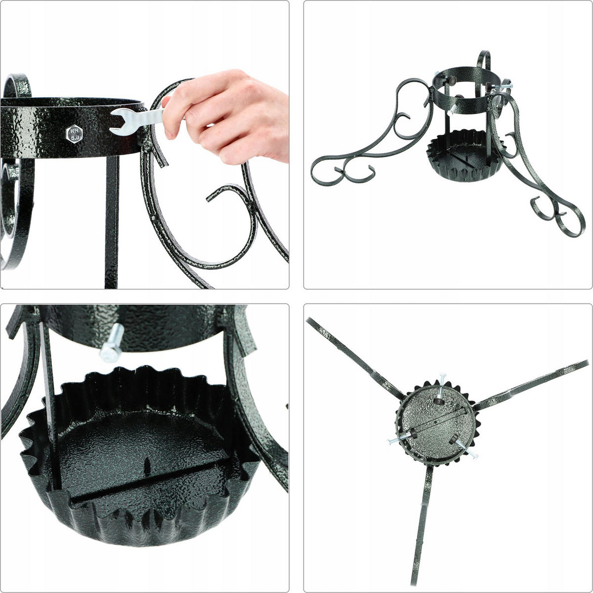 WEIHNACHTSBAUMSTÄNDER aus Stahl 64 cm, grün - Grün, Metall (26cm) - KADAX