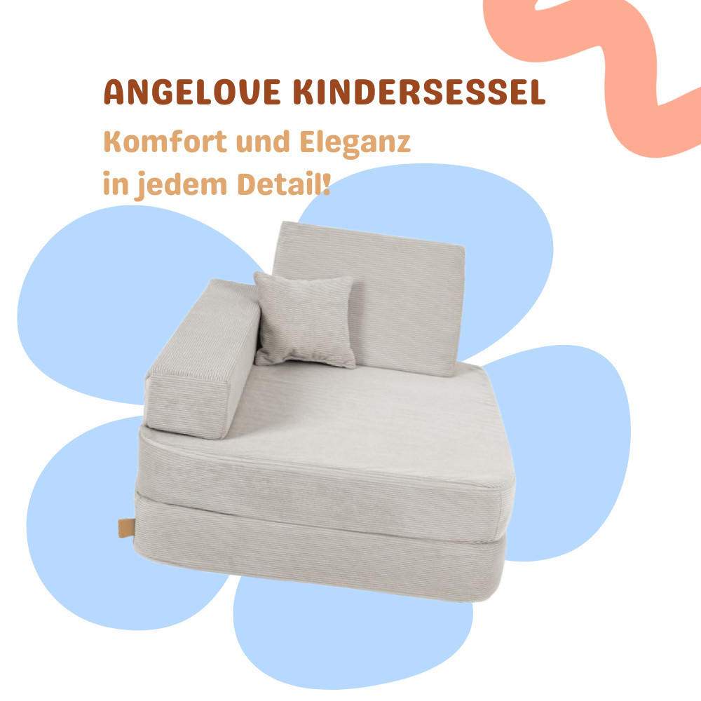 KINDERSESSEL, Angelove, Cordsamt, Grau - Grau, Textil (80/24/80cm)