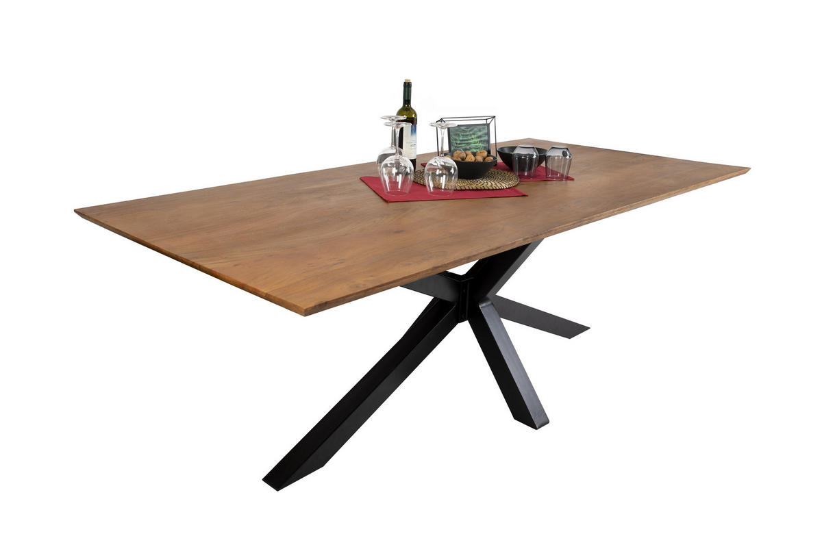 ESSTISCH ABBY - Schwarz/Braun, Holz/Metall (100/300/77cm) - SAM