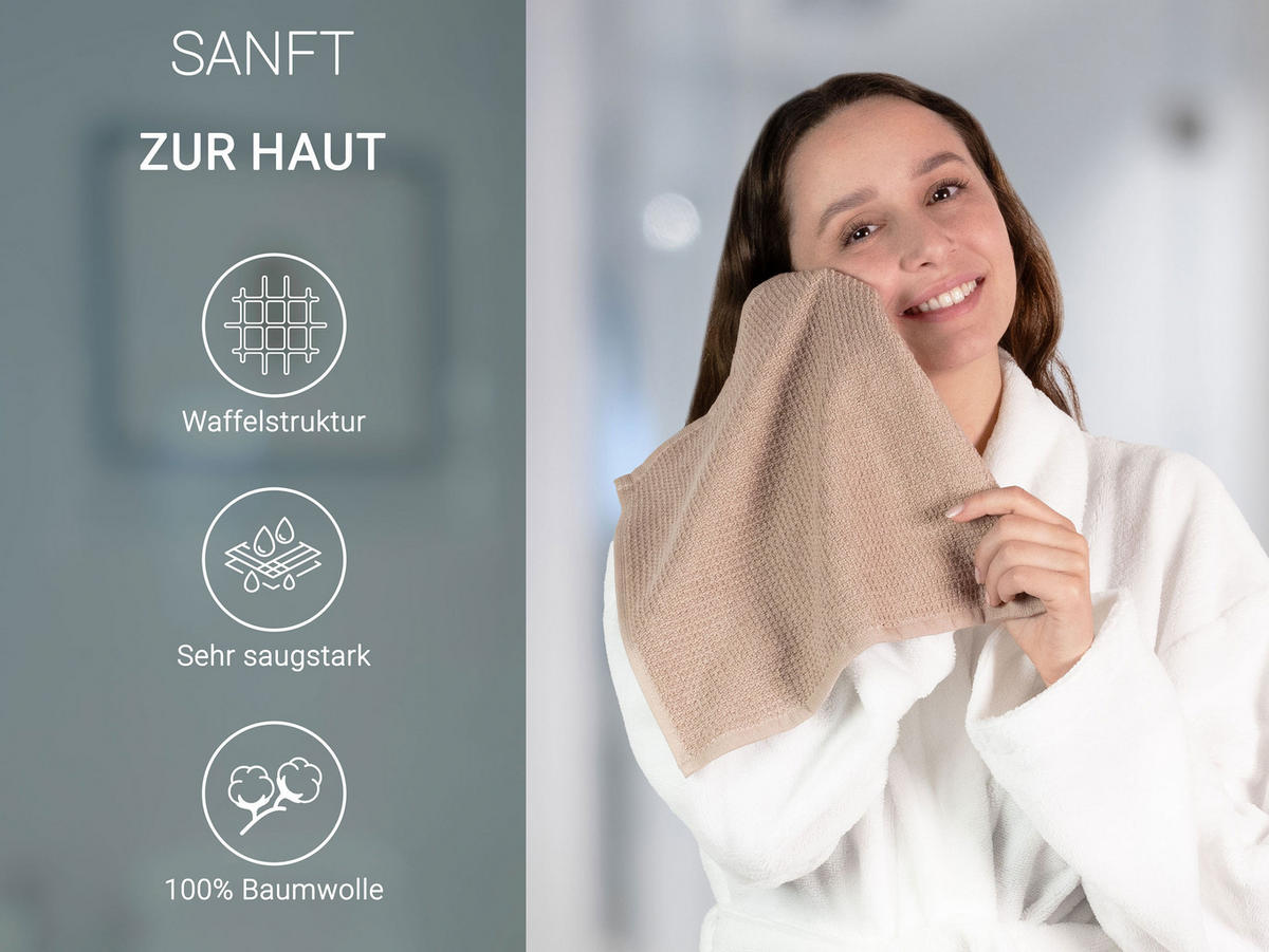 SEIFTÜCHER, 10er-Set, 30x30 cm, 100% Baumwolle, Braun - Cappuccino, Textil (30/30cm) - Zollner