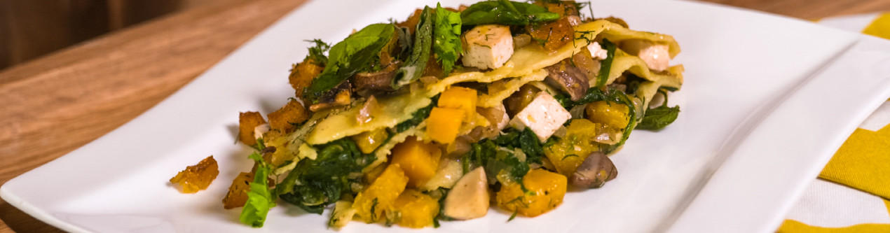 Vegane Kürbislasagne Header