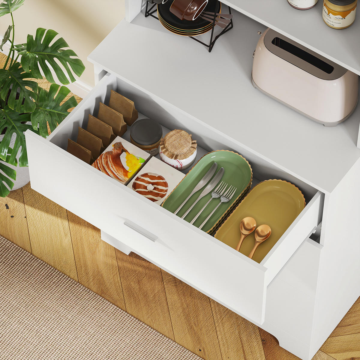 BÜCHERSCHRANK Spanplatte Weiß - Weiß, Holzwerkstoff (39.5/180/79cm) - HOMCOM