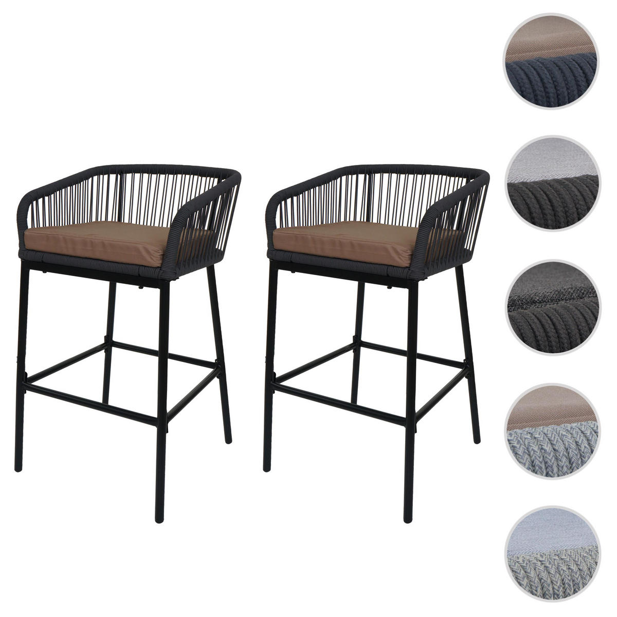 BARSKI STOL Anthracit, Taupe - antracit/sivorjava, kovina (51/92/53cm) - MCW