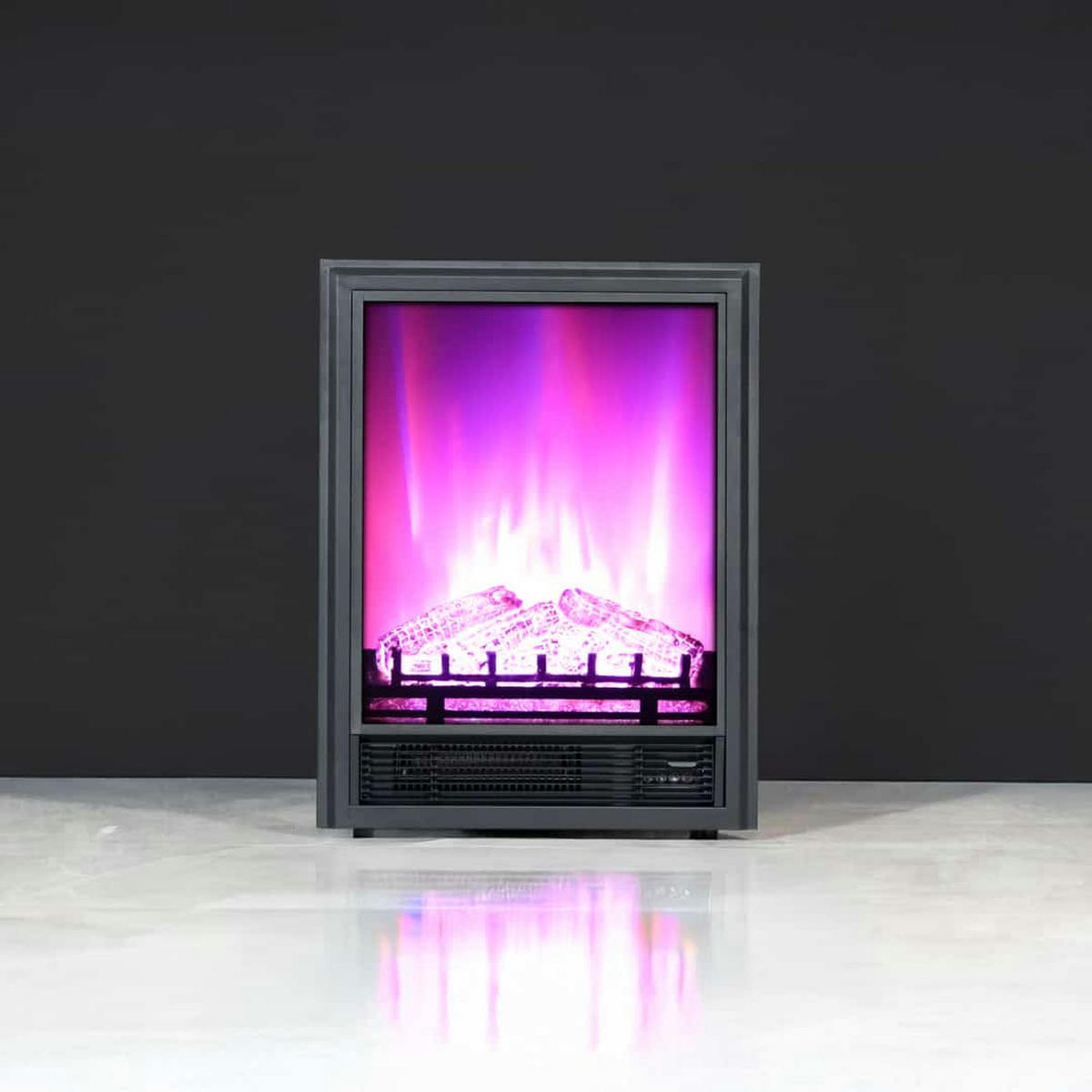 ELEKTROKAMIN 1800 W mit Bluetooth Lautsprecher EF1 - Schwarz, Metall (47.1/61.7/17.1cm) - dlc home
