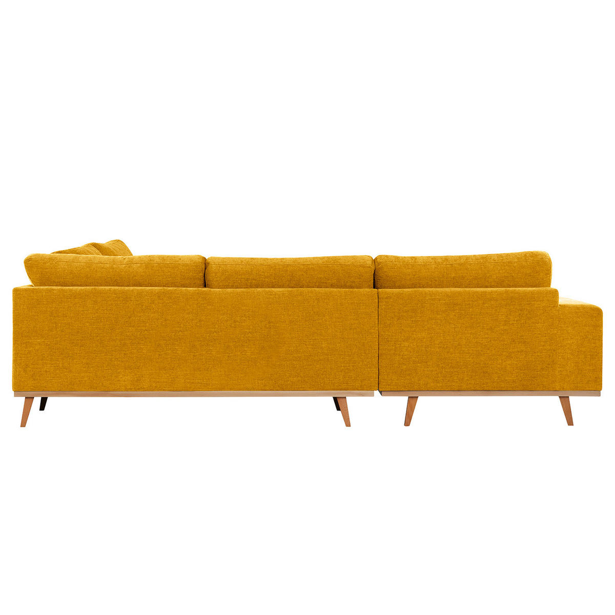 ECKSOFA mit Ottomane - Gelb/Buchefarben, Buchenholz/Textil (287/219cm) - home24