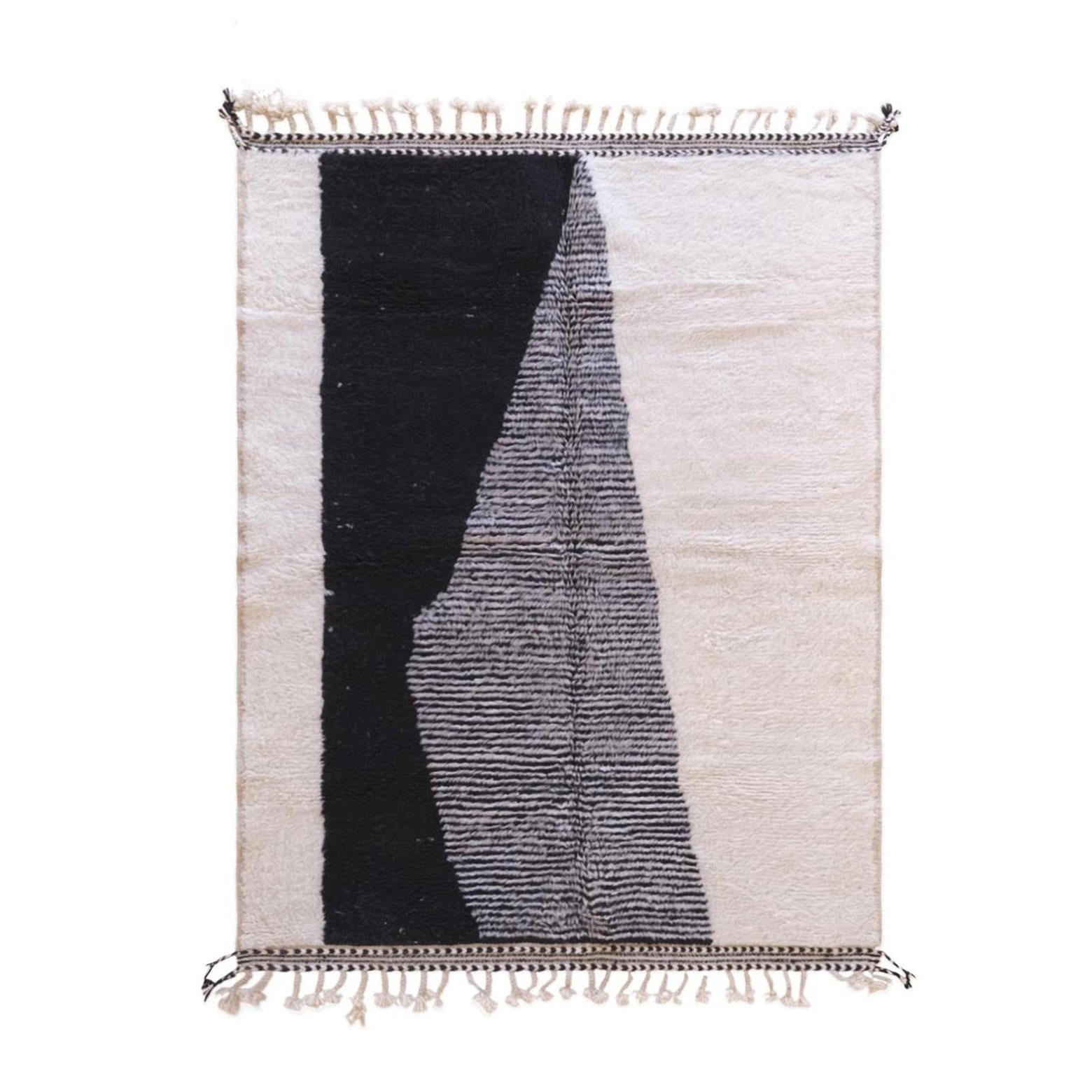 BERBERTEPPICH elegantes Design aus reiner Wolle 300x 400 cm - Schwarz, Naturmaterialien (300/400cm) - AFK Living