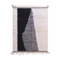 BERBERTEPPICH elegantes Design aus reiner Wolle 300x 400 cm - Schwarz, Naturmaterialien (300/400cm) - AFK Living