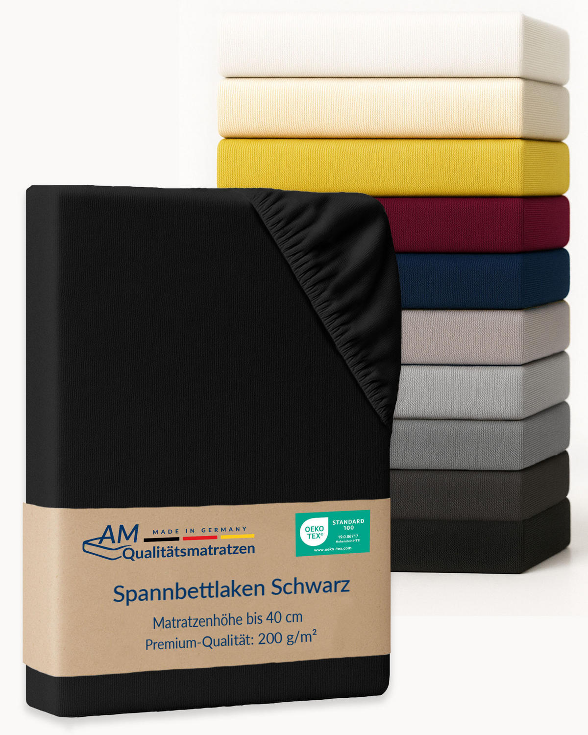 SPANNBETTLAKEN BOXSPRING 140/210/33 cm Schwarz - Schwarz, Textil (140/210cm) - AM Qualitätsmatratzen