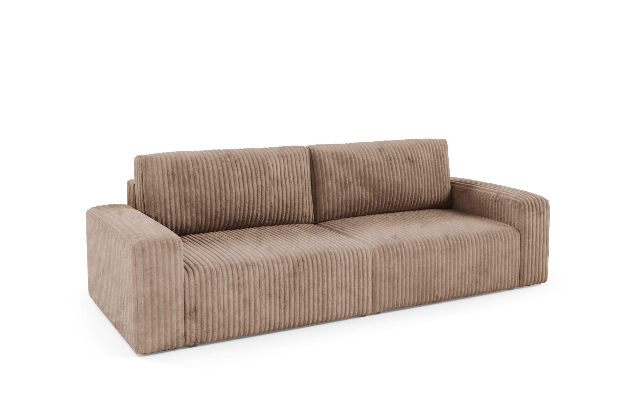 SCHLAFSOFA 4-Sitzer Cord Brown - Braun, Textil (244/70/102cm) - Furnisell