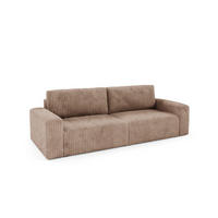 SCHLAFSOFA 4-Sitzer Cord Brown - Braun, Textil (244/70/102cm) - Furnisell
