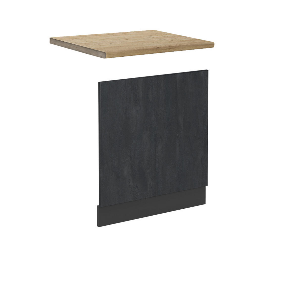 FRONTBLENDE R-Line Schwarz Beton 60 cm AP Eiche - Anthrazit/Schwarz, Holzwerkstoff (60/57.2/1.6cm) - Vicco