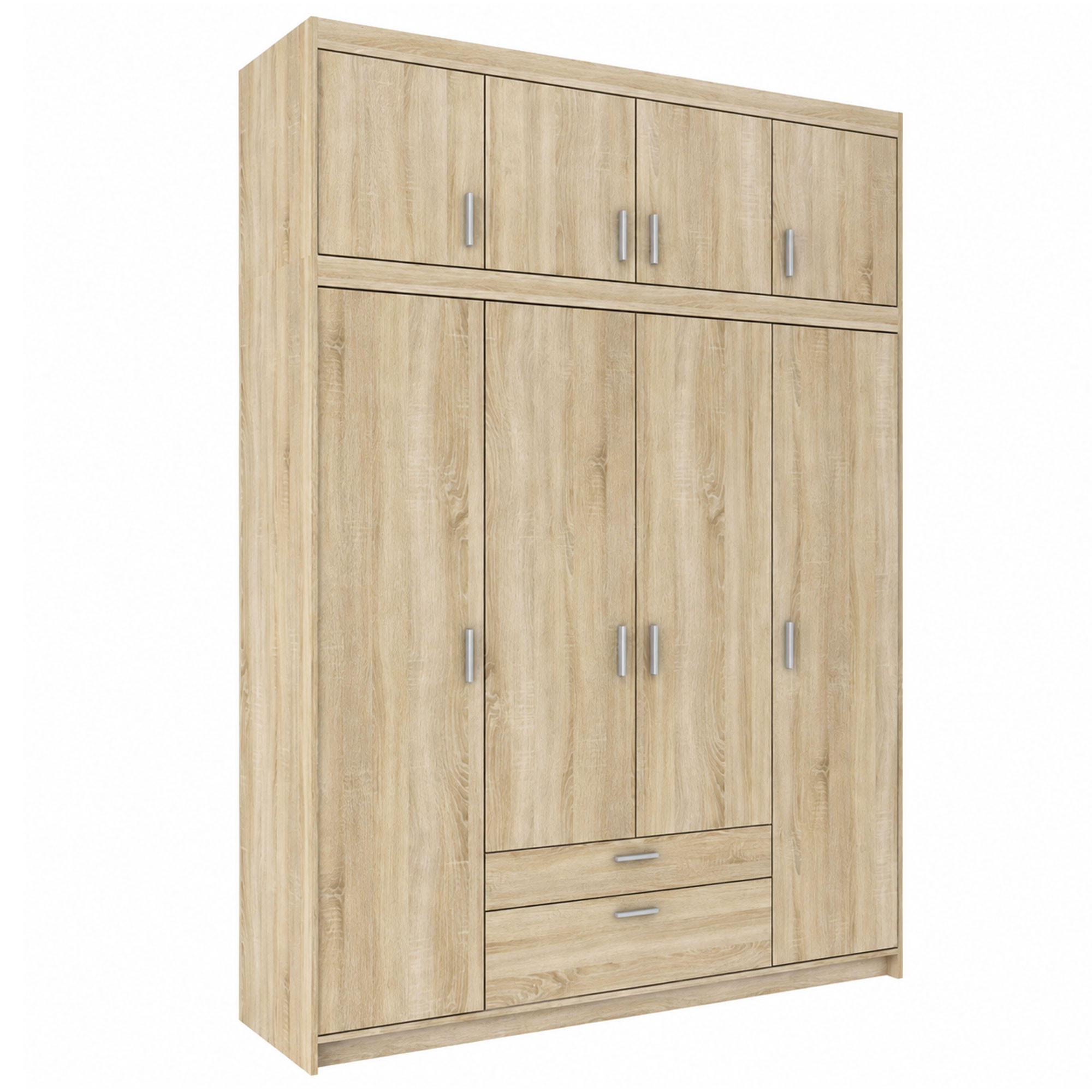 Beautysofa Drehtürenschrank Sonoma Eiche 176x245x53 cm
