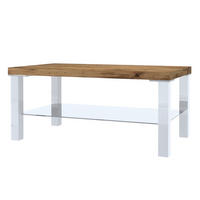 WOHNZIMMERTISCH 90 x 45 cm, Weiß / Wotan Eiche - Weiß/Braun, Holz (45/43.5/90cm) - B BELINI GROUP