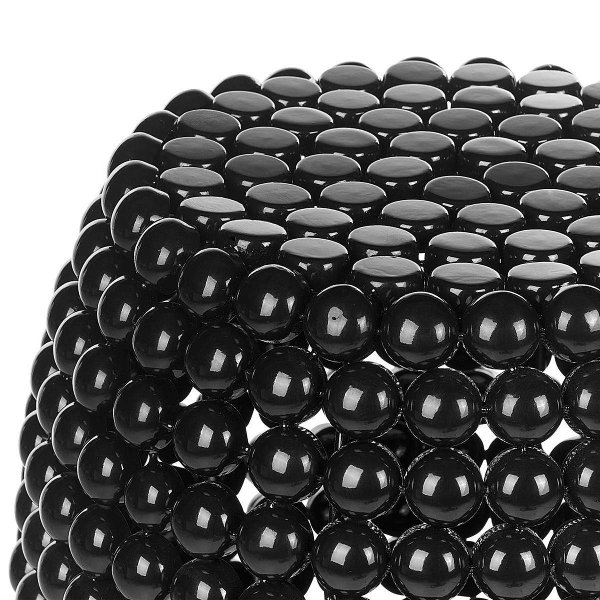 BEISTELLTISCH schwarz Perlen-Optik oval 32 cm Uhana - Schwarz, Kunststoff (62/62/51cm) - Beliani