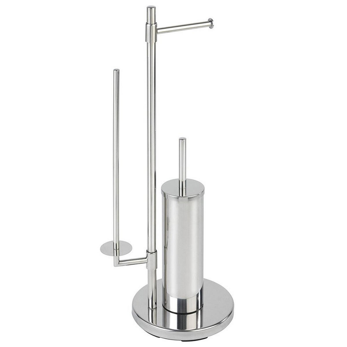 TOILETTENPAPIERSTÄNDER und Toilettenbürste Universalo Neo 30/20/73 cm - Silberfarben, Metall (20/73/30cm) - Wenko