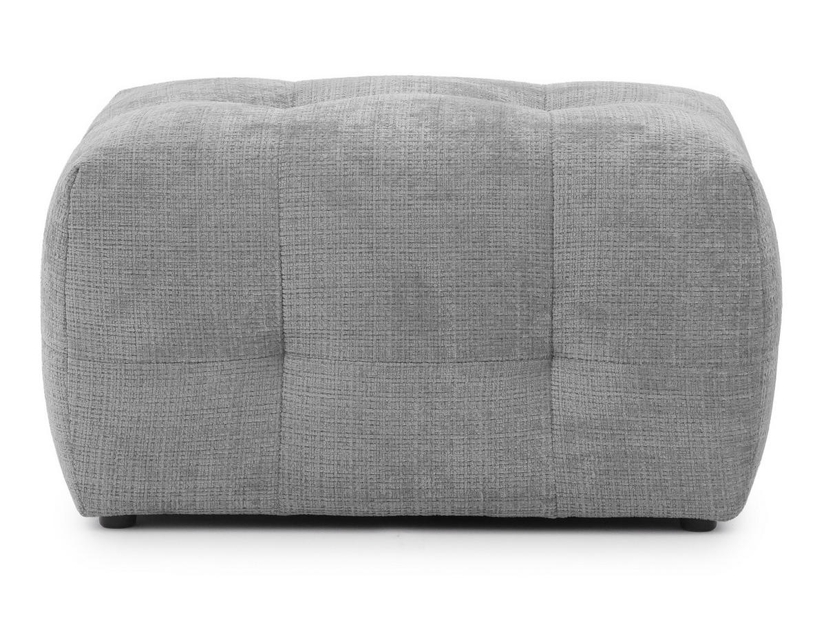 POLSTERHOCKER Kozy im Bumpy-Design aus weichem Hellgrau Chenille-Stoff - Hellgrau/Schwarz, Holz/Textil (87/46/68cm) - S-Style Möbel