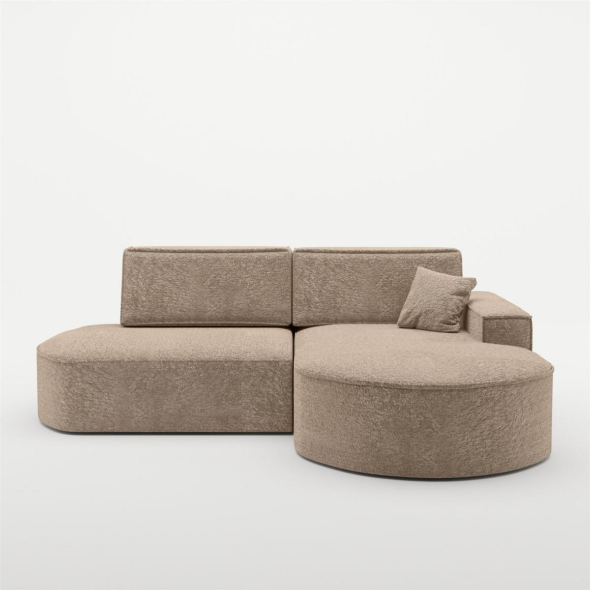 ECKSOFA Venedig Mit Schlaffunktion - Sandfarben, Holzwerkstoff/Textil (278/179cm) - Fun Möbel
