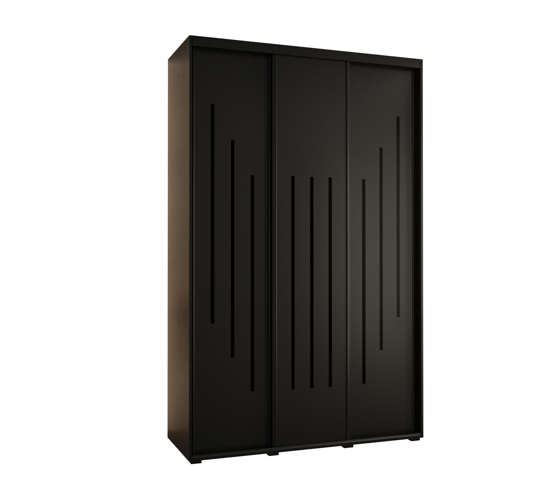 Abiks Möbel Schwebetürenschrank Schwarz, Schwarz, Schwarz 160x235x60 cm