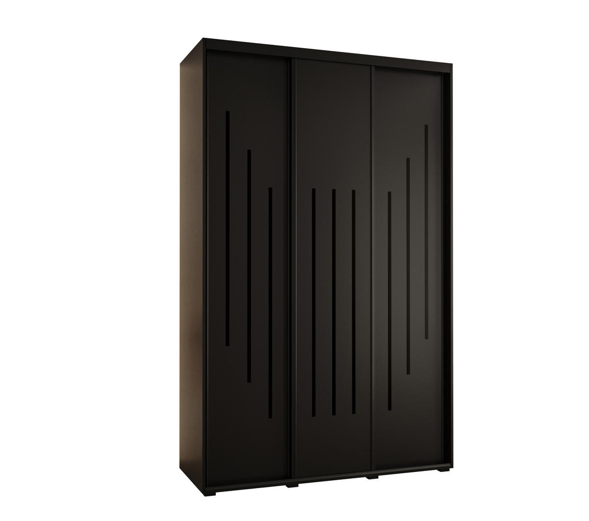 SCHWEBETÜRENSCHRANK 235,2/160/60 3-türig - Schwarz, Holz/Metall (160/235/60cm) - Abiks Möbel