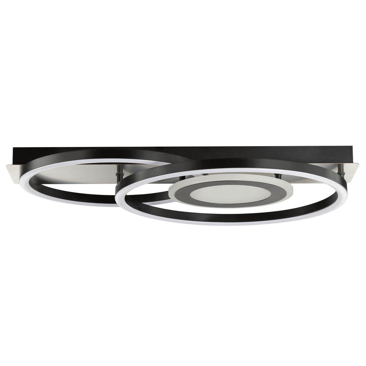 LED DECKENLEUCHTE Maureen Schwarz/Eisen 37/55/7,5 cm - Multicolor, Metall (37/55/7.5cm) - Brilliant