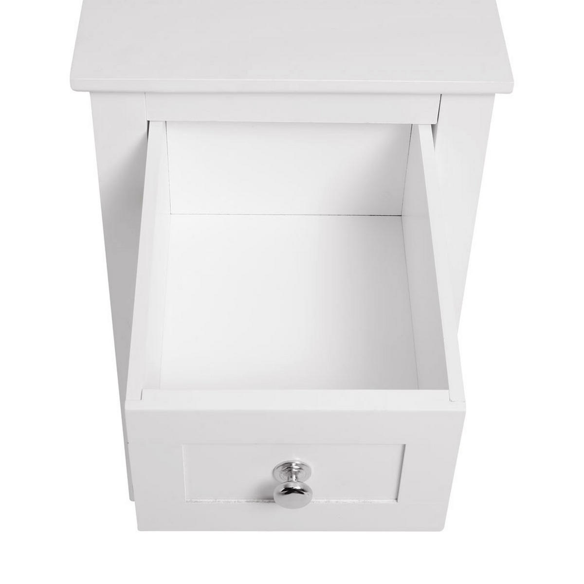 NACHTTISCH 28/30/45 cm Schublade Fach MDF Weiß - Weiß, Holzwerkstoff (28/45/30cm) - Livingandhome