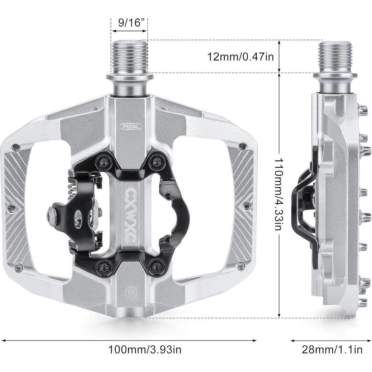 FAHRRADPEDALE mit Klickfunktion Silber - Silberfarben, Metall (10/1.5/11cm)