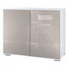 KOMMODE Skadu Sandgrau Hochglanz - Sandfarben, Holzwerkstoff (92.5/75.5/35cm) - Vladon