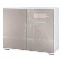 KOMMODE Skadu Sandgrau Hochglanz - Sandfarben, Holzwerkstoff (92.5/75.5/35cm) - Vladon