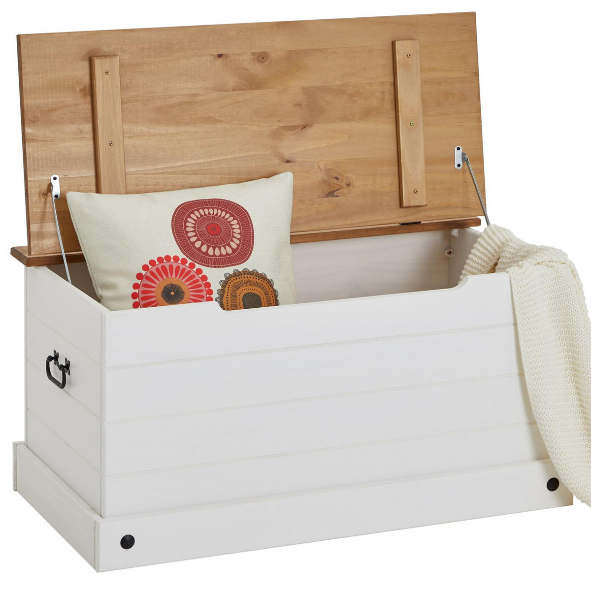 HOLZTRUHE CAMPO - Weiß/Braun, Holz (91/46/50cm) - CARO-Möbel